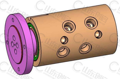 Y3X6A型四通路液壓旋轉(zhuǎn)接頭三維立體圖